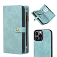 For iPhone 13 Pro Zipper Wallet Detachable MagSafe Leather Phone Case(Blue) - iPhone 13 Pro Cases by PMC TechLife | Online Shopping South Africa | PMC TechLife