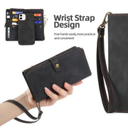 For iPhone 12 / 12 Pro Zipper Wallet Detachable MagSafe Leather Phone Case(Black)
