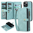 For iPhone 11 Pro Zipper Wallet Detachable MagSafe Leather Phone Case(Blue) - iPhone 11 Pro Cases by PMC TechLife | Online Shopping South Africa | PMC TechLife