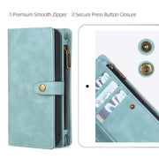 For iPhone 11 Pro Zipper Wallet Detachable MagSafe Leather Phone Case(Blue)