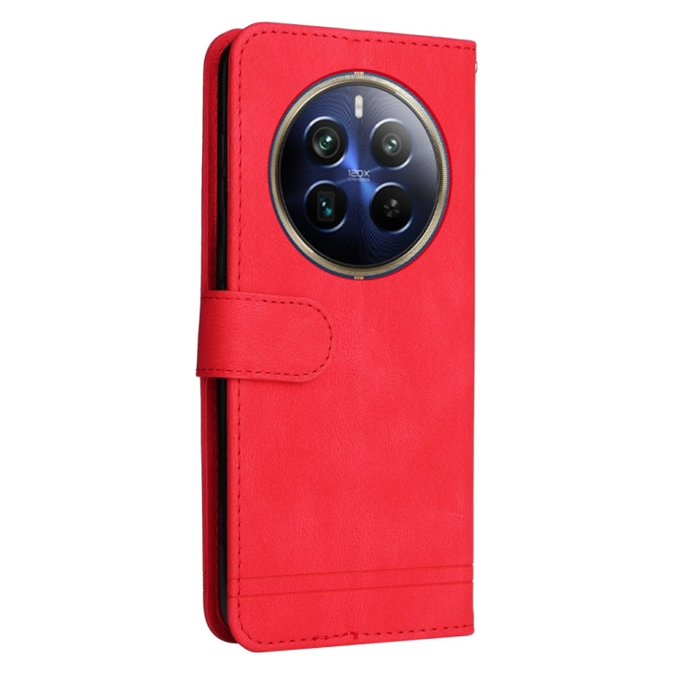 For Realme 13 Pro / 13 Pro+ / 12 Pro Skin Feel Life Tree Metal Button Leather Phone Case(Red)
