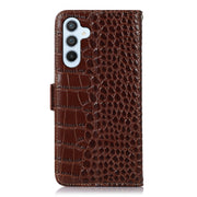 For Samsung Galaxy S24 Crocodile Top Layer Cowhide Leather Phone Case(Brown)