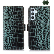 For Samsung Galaxy S24+ Crocodile Top Layer Cowhide Leather Phone Case(Green)