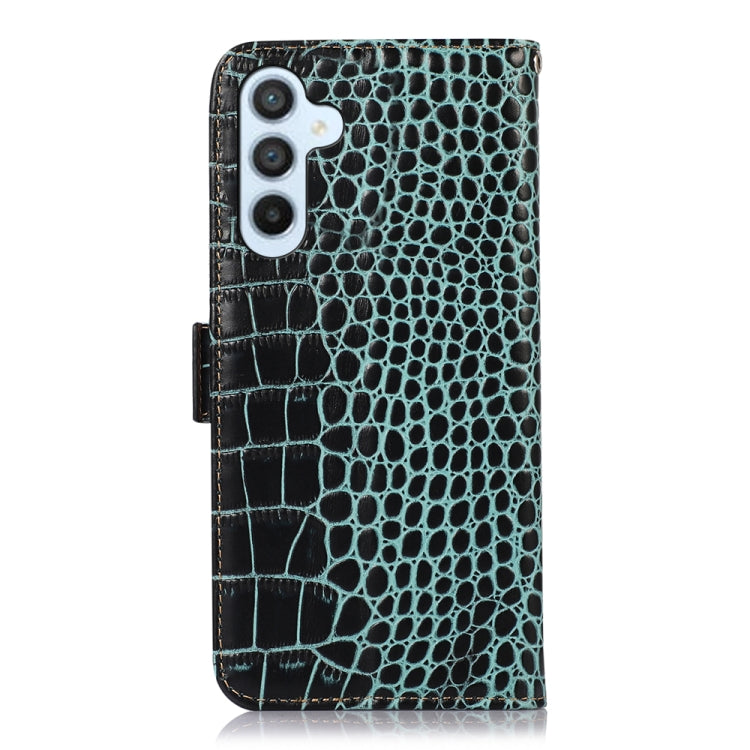 For Samsung Galaxy S24+ Crocodile Top Layer Cowhide Leather Phone Case(Green)