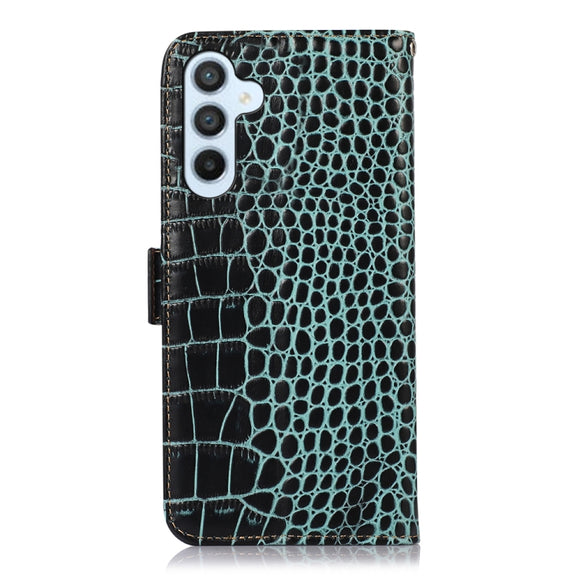 For Samsung Galaxy S24+ Crocodile Top Layer Cowhide Leather Phone Case(Green)