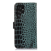 For Samsung Galaxy S24 Ultra Crocodile Top Layer Cowhide Leather Phone Case(Green)
