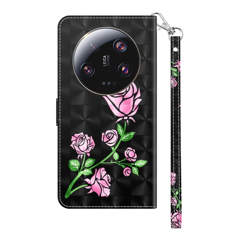 For Xiaomi 13 Ultra 3D Painted Pattern Leather Phone Case(Rose)