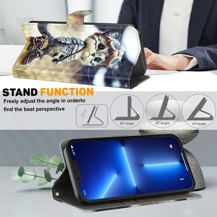 For Xiaomi Redmi A3 3D Painted Pattern Leather Phone Case(Naughty Cat)