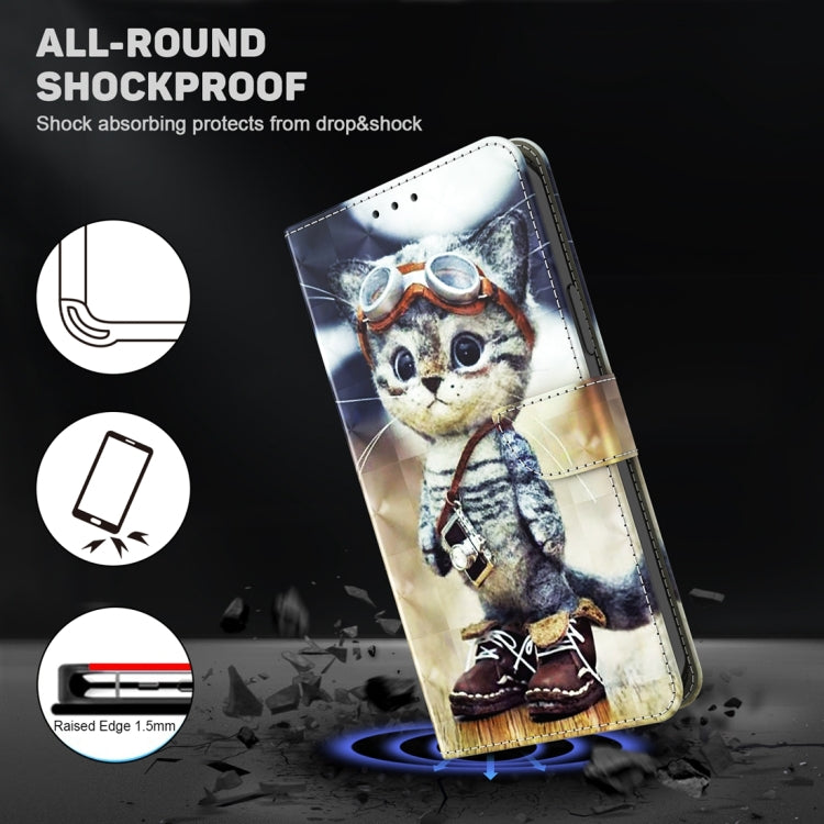 For Xiaomi Redmi A3 3D Painted Pattern Leather Phone Case(Naughty Cat)