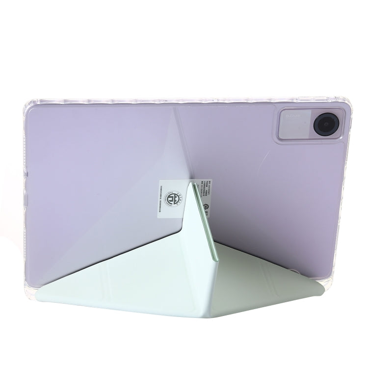 For Xiaomi Redmi Pad SE Clear Acrylic Deformation Leather Tablet Case(Green)
