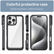 For iPhone 16 Pro Max Colorful Series Acrylic + TPU Phone Case(Black)