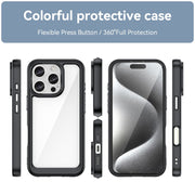 For iPhone 16 Pro Colorful Series Acrylic + TPU Phone Case(Black)