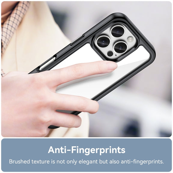 For iPhone 16 Pro Colorful Series Acrylic + TPU Phone Case(Black)