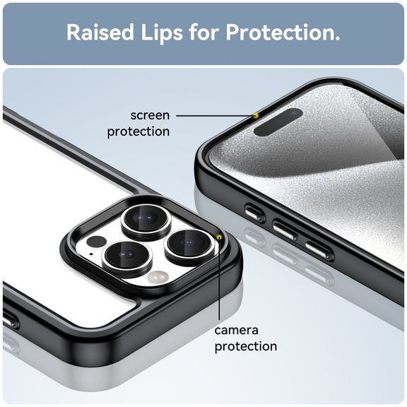 For iPhone 16 Pro Colorful Series Acrylic + TPU Phone Case(Black)