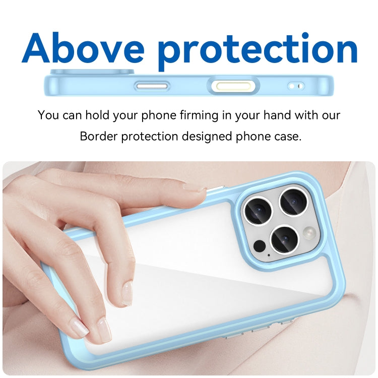 For iPhone 16 Pro Colorful Series Acrylic + TPU Phone Case(Blue)