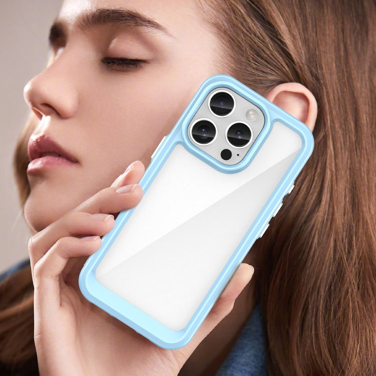For iPhone 16 Pro Colorful Series Acrylic + TPU Phone Case(Blue)