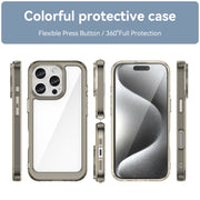 For iPhone 16 Pro Colorful Series Acrylic + TPU Phone Case(Transparent Grey)