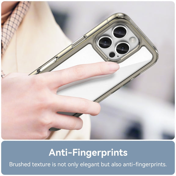 For iPhone 16 Pro Colorful Series Acrylic + TPU Phone Case(Transparent Grey)