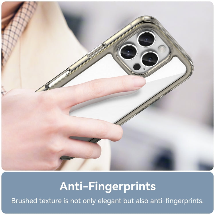 For iPhone 16 Pro Colorful Series Acrylic + TPU Phone Case(Transparent Grey)