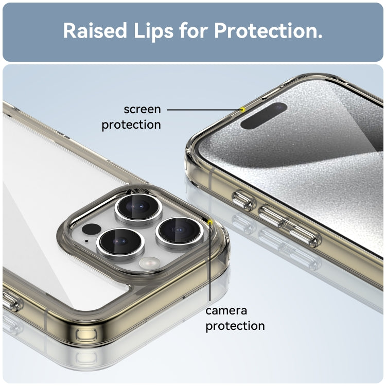 For iPhone 16 Pro Colorful Series Acrylic + TPU Phone Case(Transparent Grey)