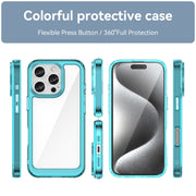 For iPhone 16 Pro Colorful Series Acrylic + TPU Phone Case(Transparent Blue)