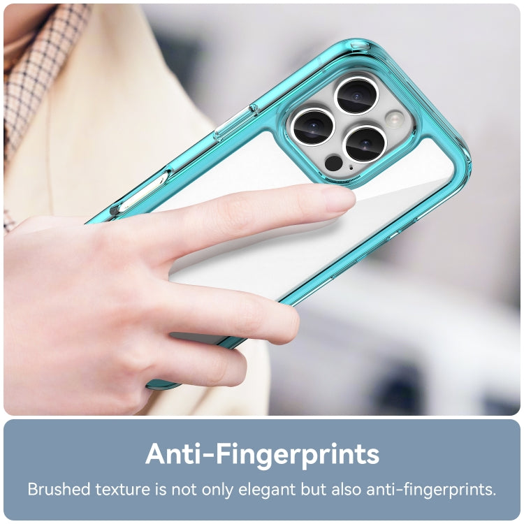 For iPhone 16 Pro Colorful Series Acrylic + TPU Phone Case(Transparent Blue)