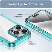 For iPhone 16 Pro Colorful Series Acrylic + TPU Phone Case(Transparent Blue)
