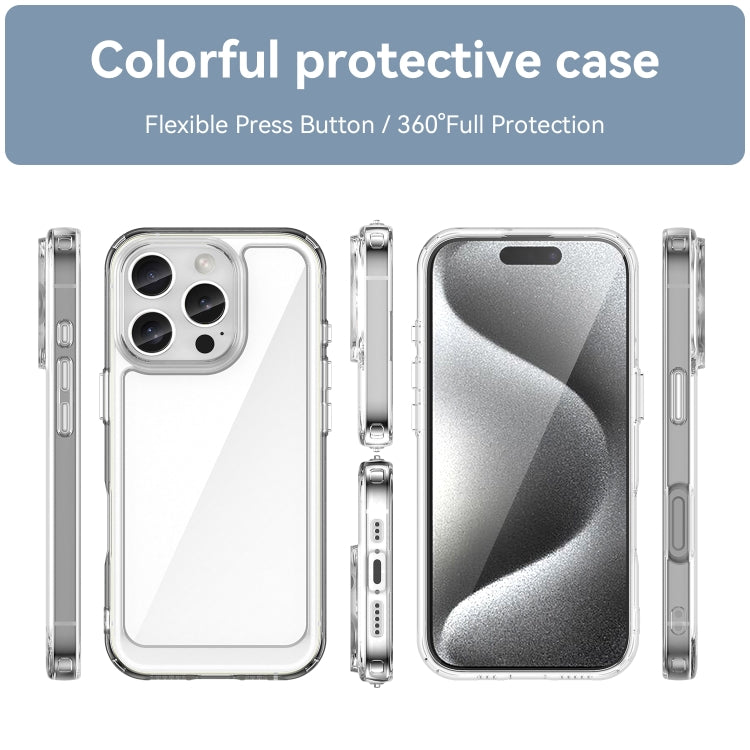 For iPhone 16 Pro Colorful Series Acrylic + TPU Phone Case(Transparent)