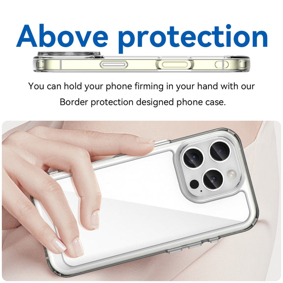 For iPhone 16 Pro Colorful Series Acrylic + TPU Phone Case(Transparent)