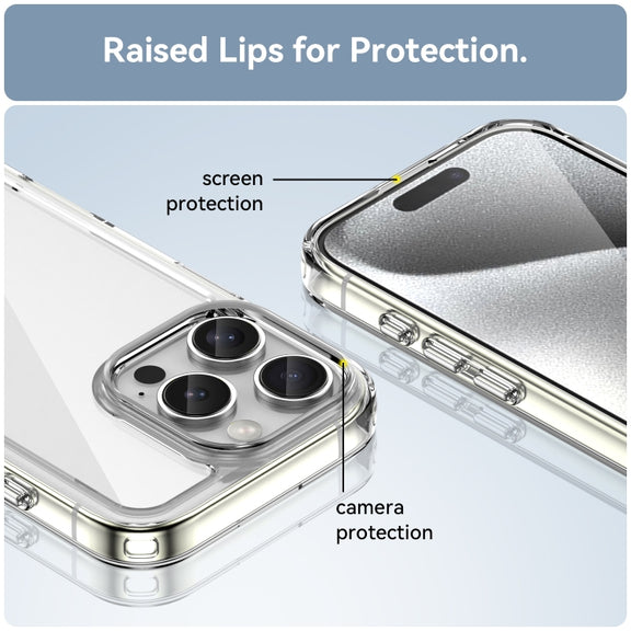 For iPhone 16 Pro Colorful Series Acrylic + TPU Phone Case(Transparent)