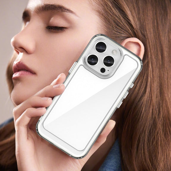 For iPhone 16 Pro Colorful Series Acrylic + TPU Phone Case(Transparent)