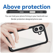 For iPhone 16 Plus Colorful Series Acrylic + TPU Phone Case(Black)