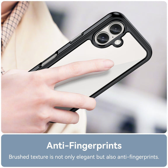 For iPhone 16 Plus Colorful Series Acrylic + TPU Phone Case(Black)