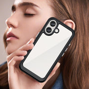 For iPhone 16 Plus Colorful Series Acrylic + TPU Phone Case(Black)