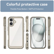 For iPhone 16 Plus Colorful Series Acrylic + TPU Phone Case(Transparent Grey)