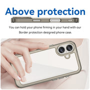 For iPhone 16 Plus Colorful Series Acrylic + TPU Phone Case(Transparent Grey)