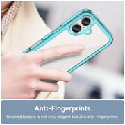 For iPhone 16 Plus Colorful Series Acrylic + TPU Phone Case(Transparent Blue)