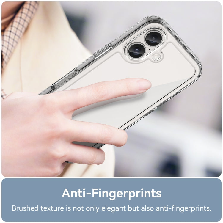 For iPhone 16 Plus Colorful Series Acrylic + TPU Phone Case(Transparent)