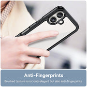 For iPhone 16 Colorful Series Acrylic + TPU Phone Case(Black)