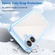 For iPhone 16 Colorful Series Acrylic + TPU Phone Case(Blue)