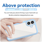 For iPhone 16 Colorful Series Acrylic + TPU Phone Case(Blue)