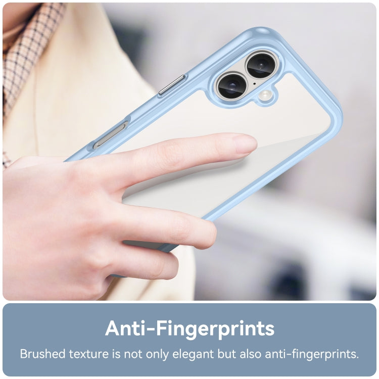 For iPhone 16 Colorful Series Acrylic + TPU Phone Case(Blue)