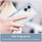 For iPhone 16 Colorful Series Acrylic + TPU Phone Case(Blue)