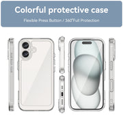 For iPhone 16 Colorful Series Acrylic + TPU Phone Case(Transparent)