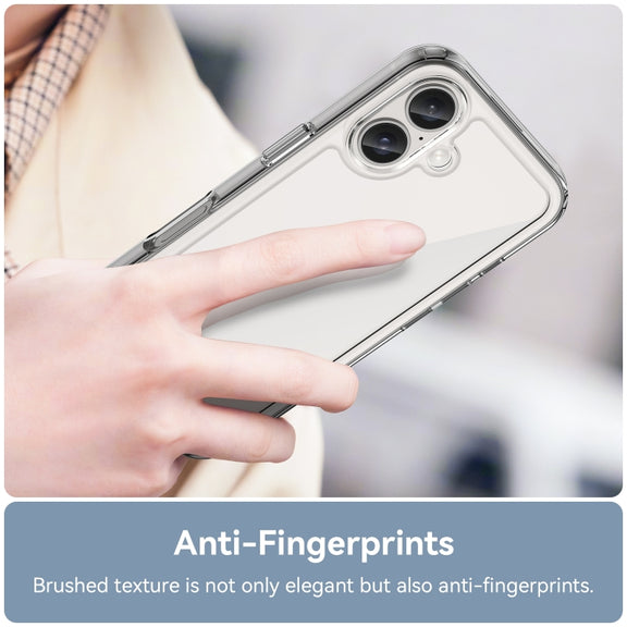 For iPhone 16 Colorful Series Acrylic + TPU Phone Case(Transparent)
