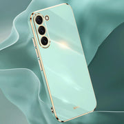 For Samsung Galaxy S24 5G XINLI Straight Edge 6D Electroplate TPU Phone Case(Pink)