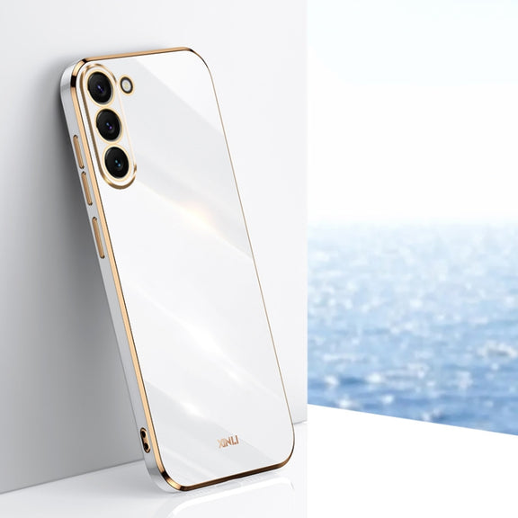 For Samsung Galaxy S24+ 5G XINLI Straight Edge 6D Electroplate TPU Phone Case(White)