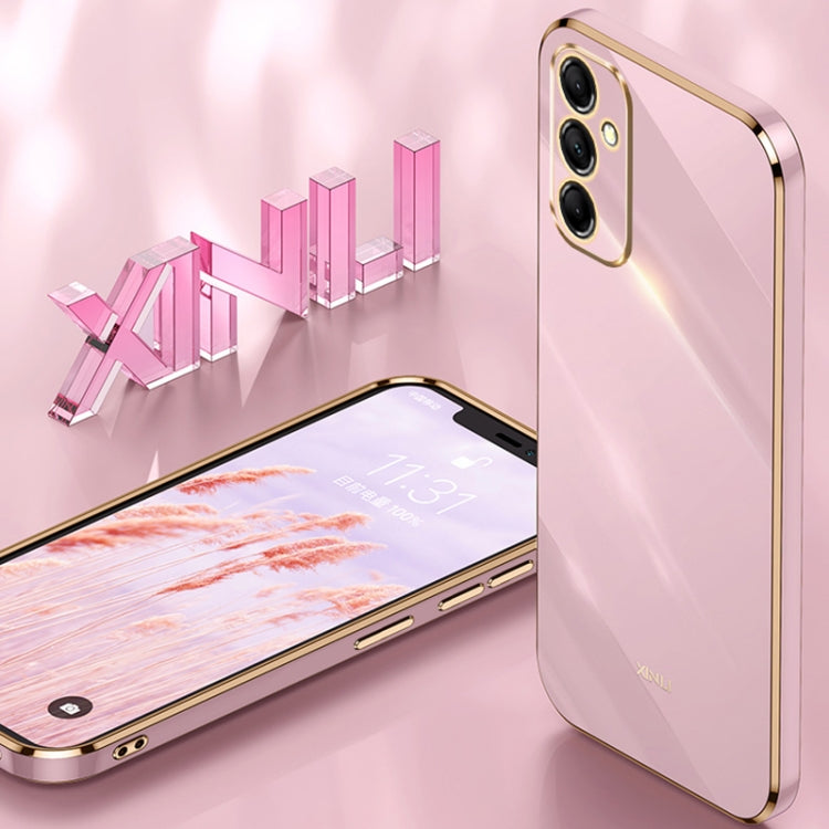 For Samsung Galaxy A55 XINLI Straight Edge 6D Electroplate TPU Phone Case(Black)