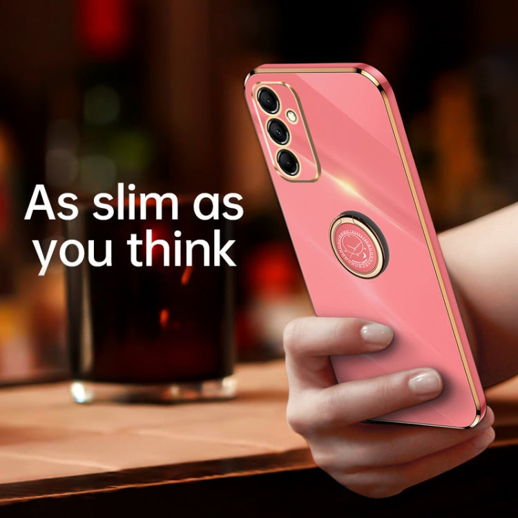 For Samsung Galaxy A55 XINLI Straight Edge 6D Electroplate TPU Phone Case with Ring Holder(White)