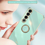 For Meizu 20 Pro 5G XINLI Straight Edge 6D Electroplate TPU Phone Case with Ring Holder(Cherry Purple)